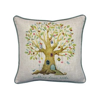 Home Fashions International Putting Down Roots Print Throw Pillow