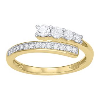 10k Gold 1/2 Carat T.W. Diamond Bypass Ring