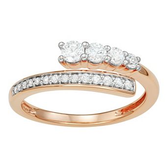 10k Gold 1/2 Carat T.W. Diamond Bypass Ring