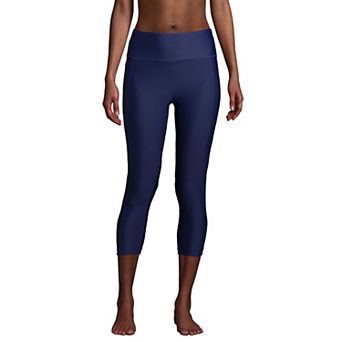 Petite Lands' Chlorine Resistant High-Waist Crop Swim Leggings