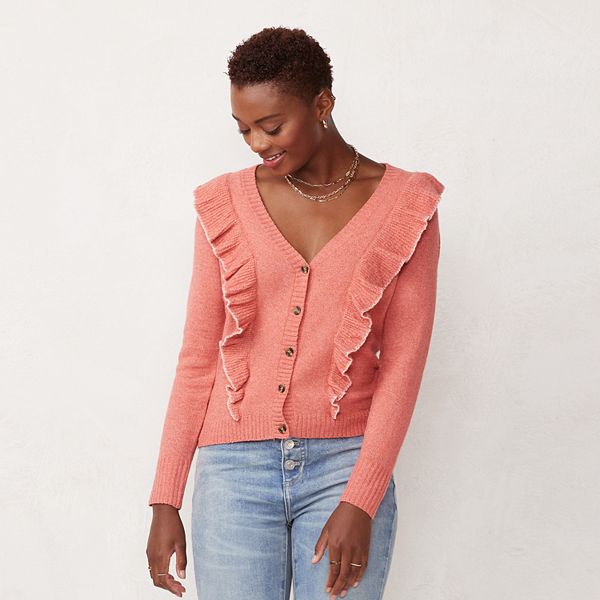 Ruffle cardigan hot sale