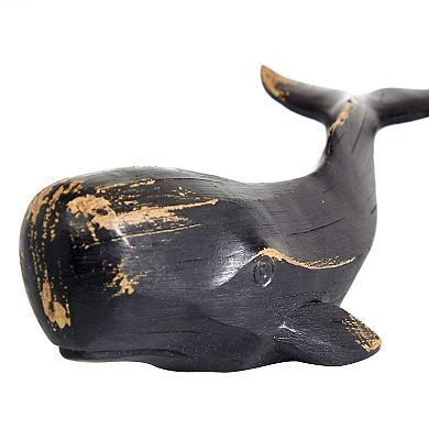 Stella & Eve Polyresin Rustic Coastal Whale Sculpture