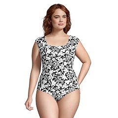 Plus Size Lands' End Chlorine Resistant Tugless Sporty One-Piece