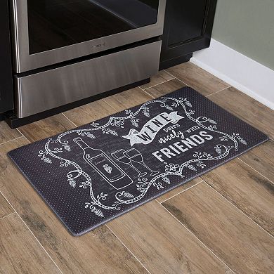Nicole Miller New York Cook N Comfort Traditional Graphic Wine Pairs Nicely Anti-Fatigue Kitchen Mat - 20'' x 39''