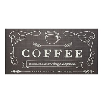 Nicole Miller New York Cook N Comfort Traditional Graphic Coffee Because Anti-Fatigue Kitchen Mat - 20'' x 39''