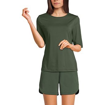 Petite Lands' End UPF 50 Elbow-Sleeve Rash Guard Swim Tee