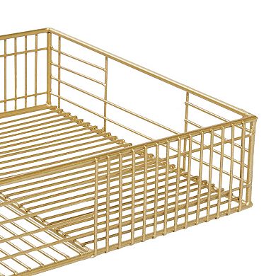 Stella & Eve Gold Finish Contemporary Decorative Tray Table Decor 2-piece Set