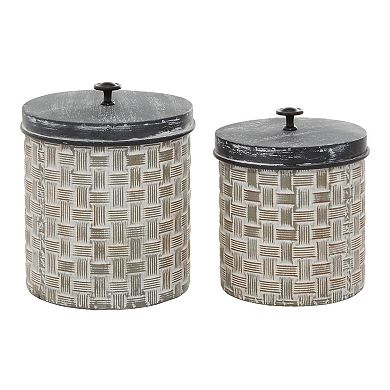 Stella & Eve Metal Farmhouse Decorative Jars 2-pc. Set
