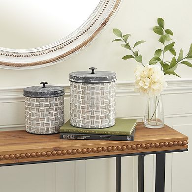 Stella & Eve Metal Farmhouse Decorative Jars 2-pc. Set