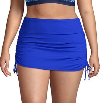 Plus Size Lands' End Tummy Control UPF 50 Ruched-Side Swim Skirt