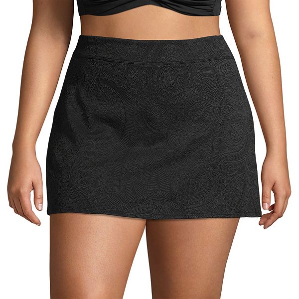 Plus Size Lands' End UPF 50 Textured ThighMinimizer Swim Skirt