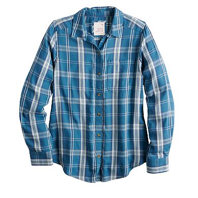 Juniors' SO® Long Sleeve Button Down Shirt