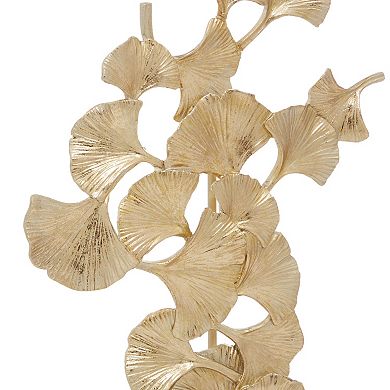 Stella & Eve Polyresin Contemporary Gold Tone Gingko Leaf Sculpture