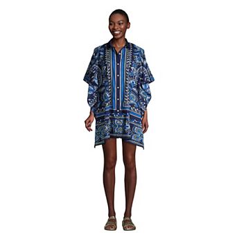 Petite Lands' End Poplin Swim Cover-Up Shirtdress