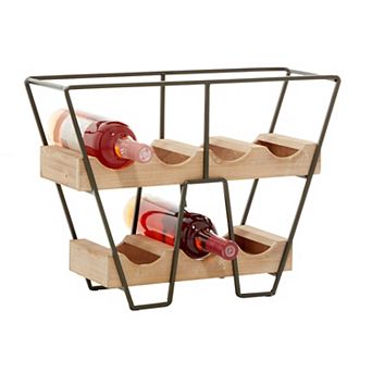 Stella & Eve Wood Industrial Wine Rack