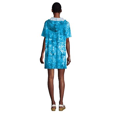 Petite Lands' End Hooded Terry V-Neck Swim Cover-up Dress