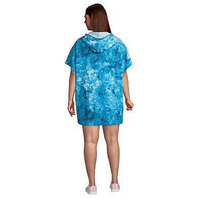 Plus Size Lands' End Hooded Terry V-Neck Swim Cover-up Dress