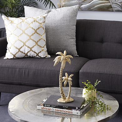 Stella & Eve Polyresin Coastal Dual Palm Tree Sculpture