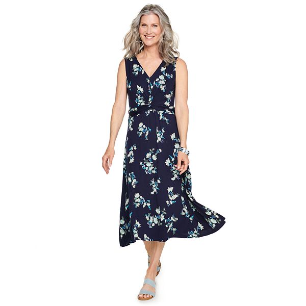 Women's Croft & Barrow® Print Twist-Front Midi Dress