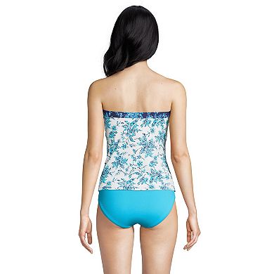 Women's Lands' End Chlorine Resistant D-Cup Bandeau Tankini Top