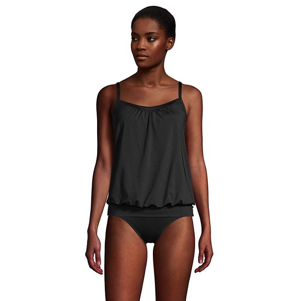 Black blouson tankini store top