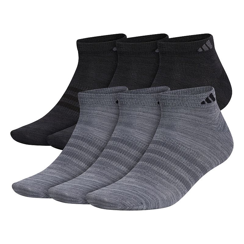 Mens adidas Superlite II 6-pack Low-Cut Socks, Size: 6-12, Grey