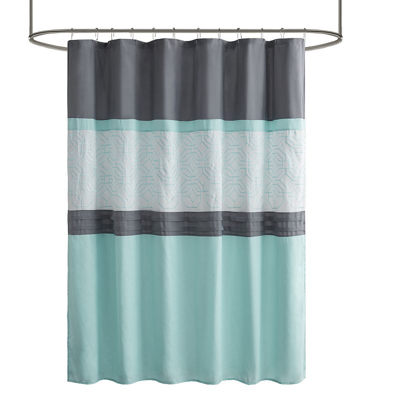 510 Design Shane Embroidered & Pieced Shower Curtain with Liner, Multicolor