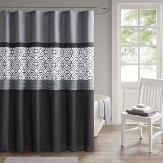 510 Design Shane Embroidered & Pieced Shower Curtain with Liner