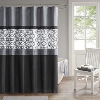 510 Design Shane Embroidered & Pieced Shower Curtain