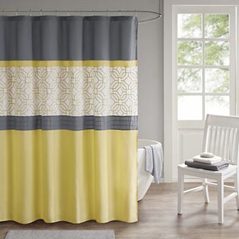510 Design Shane Embroidered & Pieced Shower Curtain with Liner