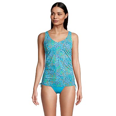 Women's Lands' End Adjustable V-neck Underwire D-Cup Tankini Top