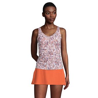 Women's Lands' End Ruched UPF 50 Underwire D-Cup Tankini Top