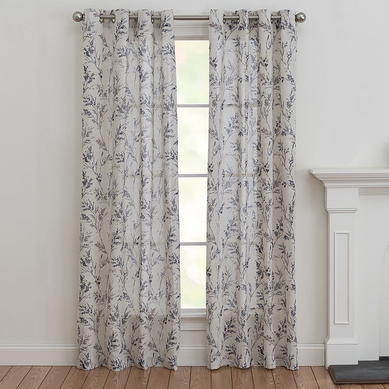 Corona Curtain Abeil Grommet Top Window Curtain, Blue, 50X84