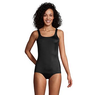 Women's Lands' End D-Cup Chlorine-Resistant Tugless Sporty One-Piece Swimsuit