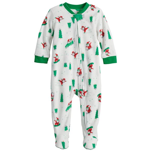 Baby Jammies For Your Families® Santa Ski Team Footed Pajamas