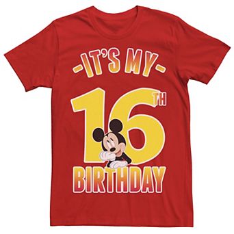 Disney's Mickey And Friends Mickey It's My 16th Birthday Men's Tee