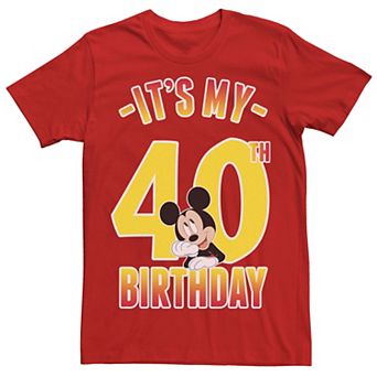Disney's Mickey Mouse It's My 40th Birthday Men's Gradient Portrait Tee