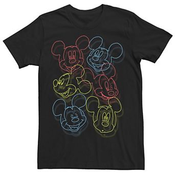 Disney's Mickey Mouse Colorful Line Art Collage Men's Tee