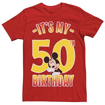 Disney's Mickey Mouse It's My 50th Birthday Men's Gradient Portrait Tee