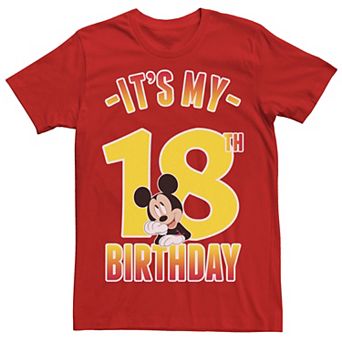 Disney's Mickey Mouse It's My 18th Birthday Men's Gradient Portrait Tee