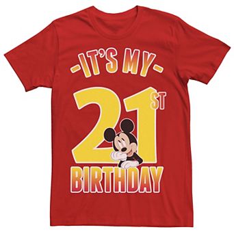 Disney's Mickey Mouse It's My 21st Birthday Men's Gradient Portrait Tee