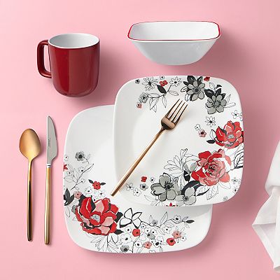 Corelle Chelsea Rose 16 pc Dinnerware Set