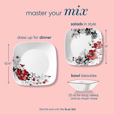Corelle Chelsea Rose 16-pc Dinnerware Set