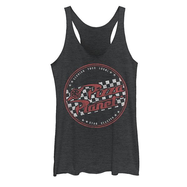 Juniors' Disney Pixar Toy Story Pizza Planet Checkered Logo Tank Top