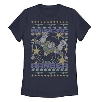 Disney / Pixar's Toy Story Buzz Lightyear Juniors' Christmas Ugly Sweater Graphic Tee