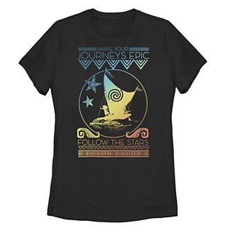 Juniors' Disney's Moana Epic Journeys Rainbow Gradient Graphic Tee