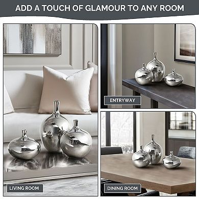 Madison Park Signature Ansen Metallic Decorative Vase 3-piece Set