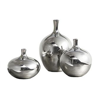 Madison Park Signature Mirrored Ceramic Vases Table Decor 3 pc Set