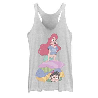 Juniors' Disney's Wreck It Ralph 2 Vanellope & Ariel Pillow Pile Graphic Tank Top