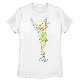 Juniors' Disney's Peter Pan Tinkerbell Watercolor Sketch Graphic Tee